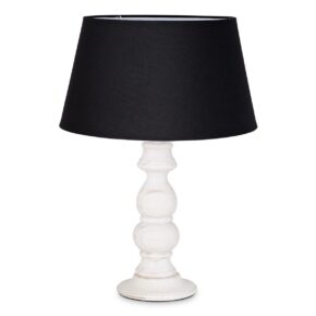 Home sweet home tafellamp Banjo vintage wit & lampenkap Largo - zwart