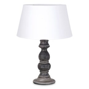 Home sweet home tafellamp Banjo vintage bruin & lampenkap Largo - wit