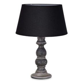 Home sweet home tafellamp Banjo vintage bruin & lampenkap Largo - zwart