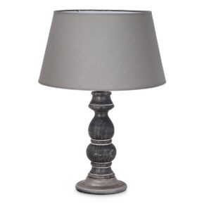 Home sweet home tafellamp Banjo vintage bruin & lampenkap Largo - grijs