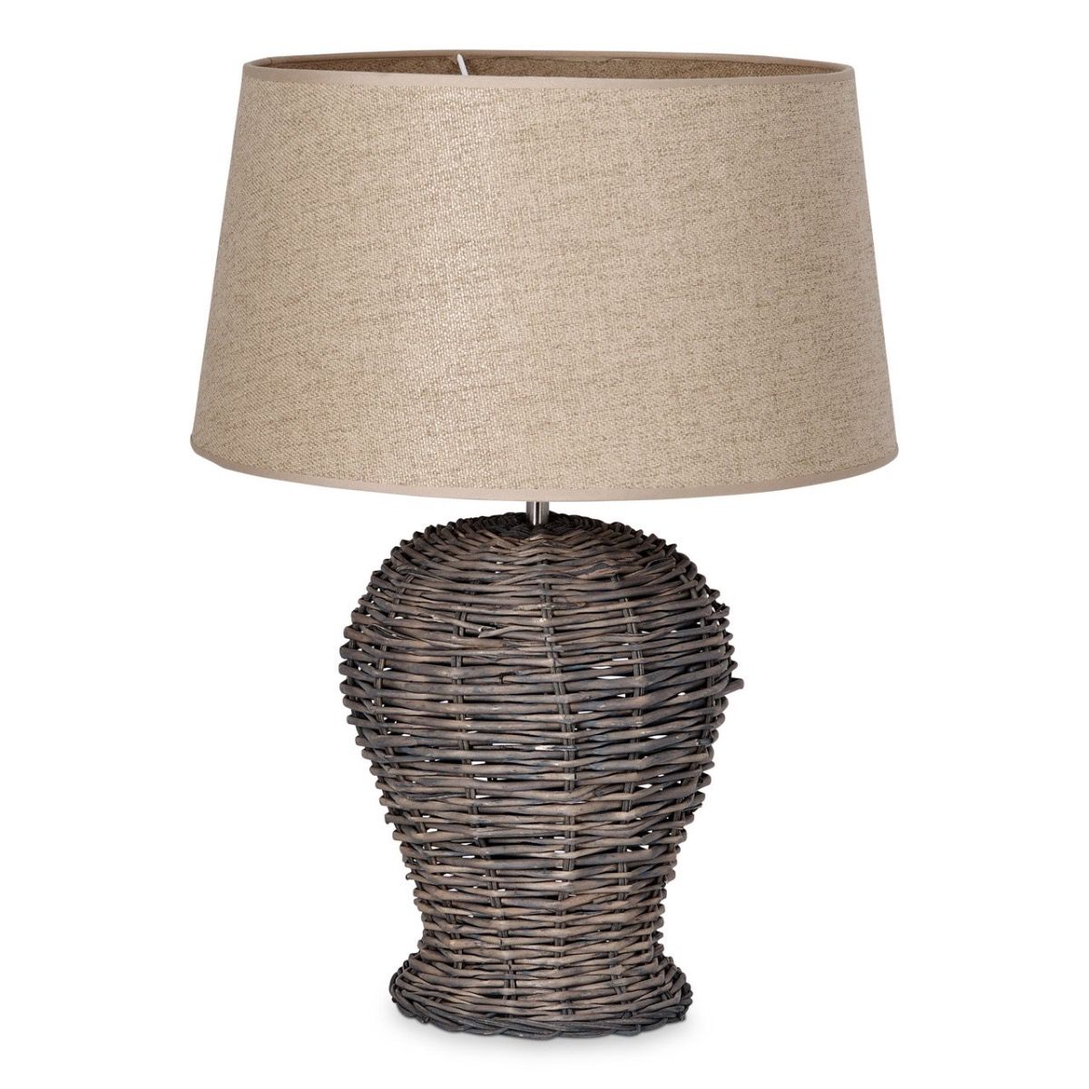 Home sweet home tafellamp Roseau & transparante lampenkap - taupe