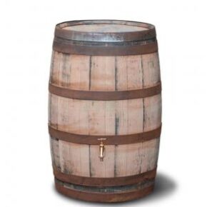 Hergebruikte houten regenton geschuurd 195 liter