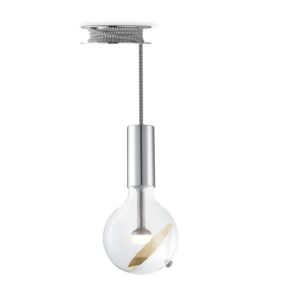 Move Me hanglamp Pulley - chroom / Cone 5,5W - zilver goud