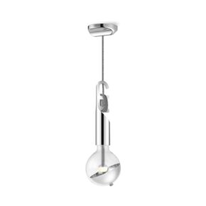 Move Me hanglamp Twist - chroom / Sphere 5,5W - zilver