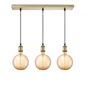 Home sweet home vintage brons hanglamp 3L beam spiral g180 amber