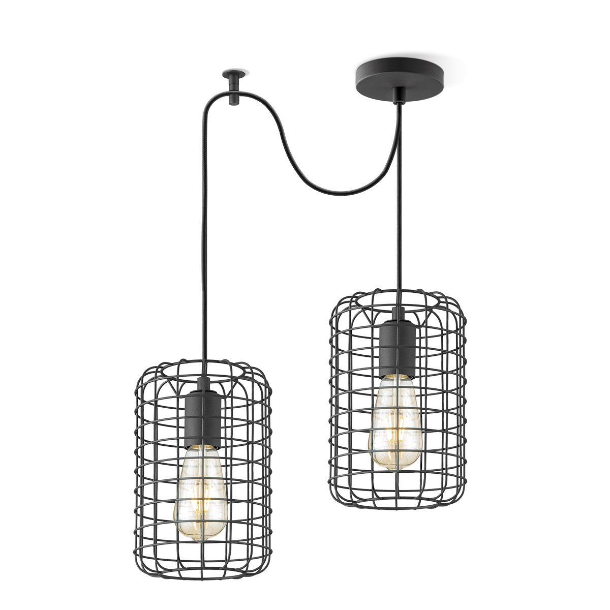 Home sweet home netting hanglamp 2L zwart