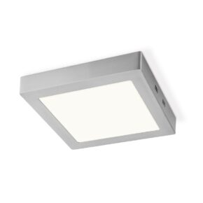 Home sweet home ska LED plafondlamp vierkant ↔ 22,5 cm mat staal