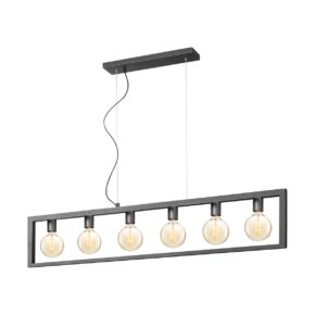 Home sweet home fito hanglamp 6L rechthoek vlak zwart