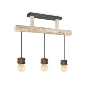Home sweet home furdy hanglamp 3L hout / bont