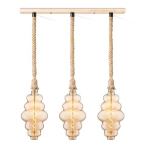 Home sweet home touw hanglamp Leonardo 3L Cloud - amber