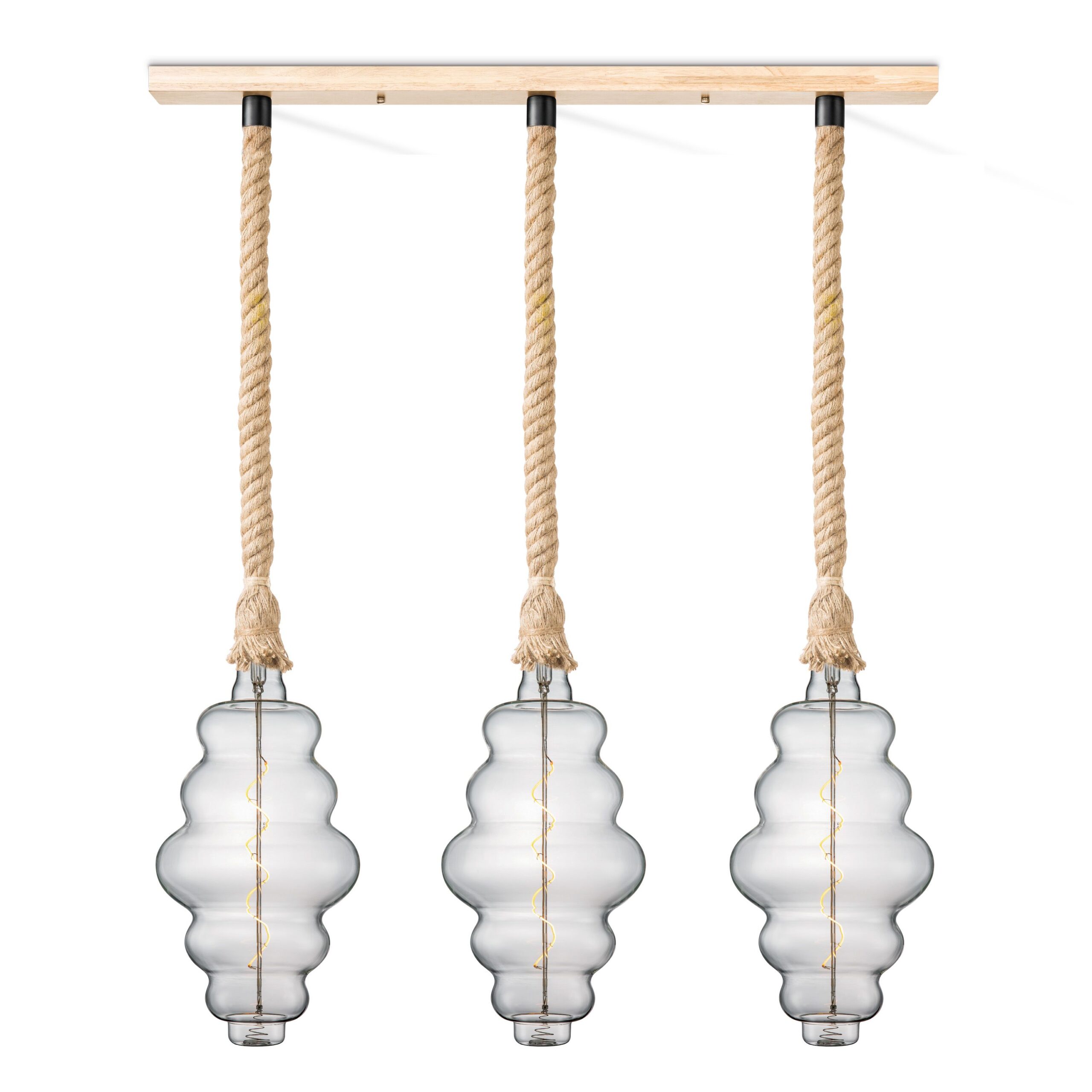 Home sweet home touw hanglamp Leonardo 3L Cloud - helder