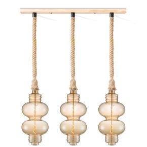 Home sweet home touw hanglamp Leonardo 3L Diabolo - amber