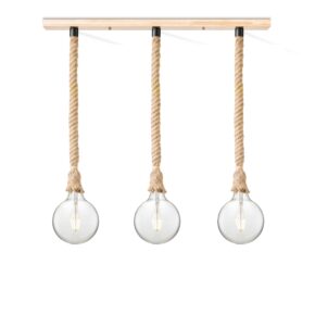 Home sweet home touw hanglamp Leonardo 3L Globe - helder