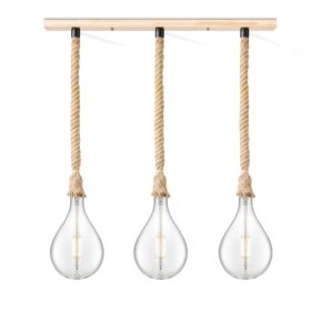 Home sweet home touw hanglamp Leonardo 3L Pear - helder