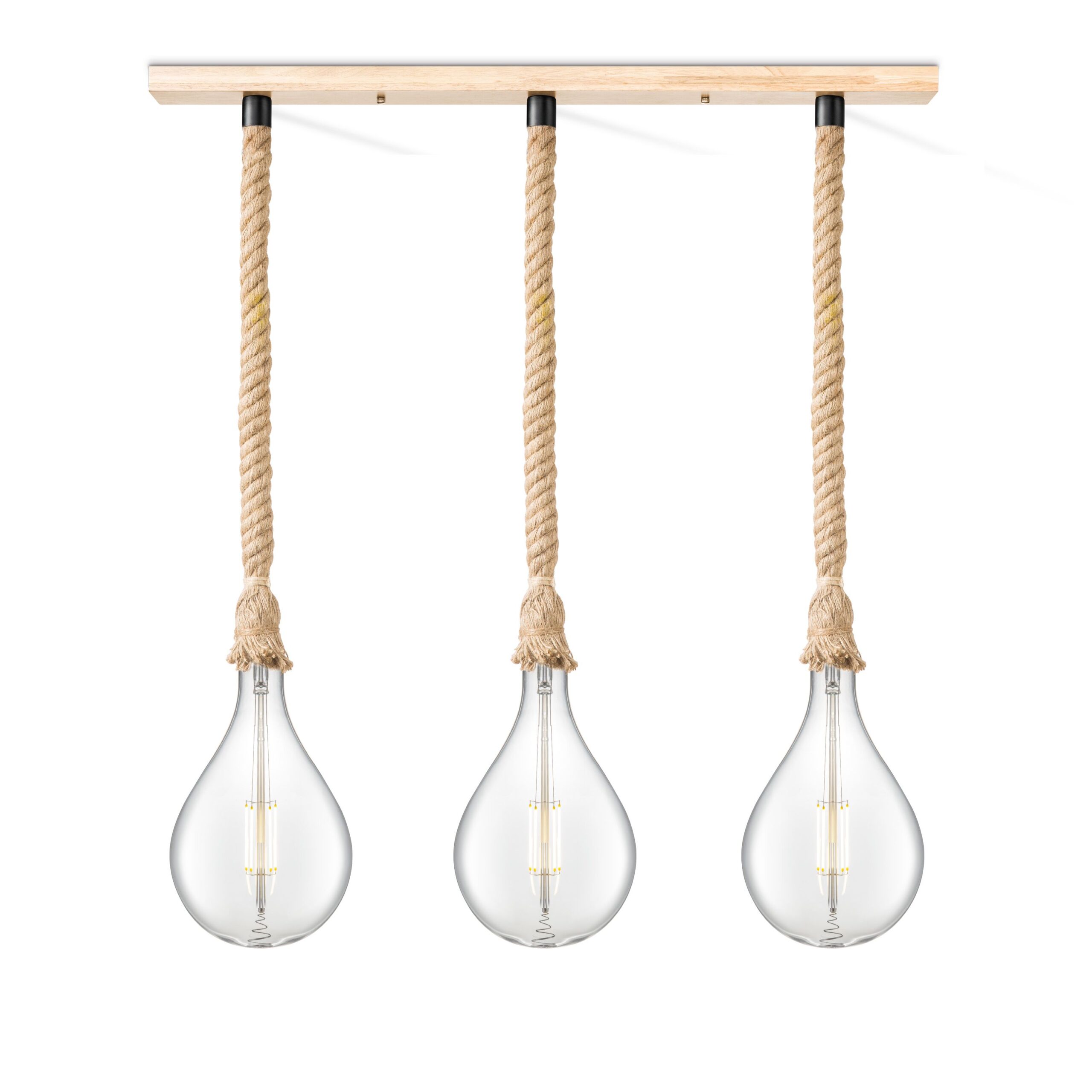 Home sweet home touw hanglamp Leonardo 3L Pear - helder