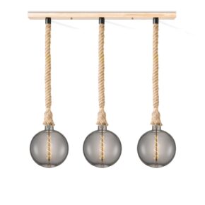 Home sweet home hanglamp Leonardo 3L Spiral g180 - smoke
