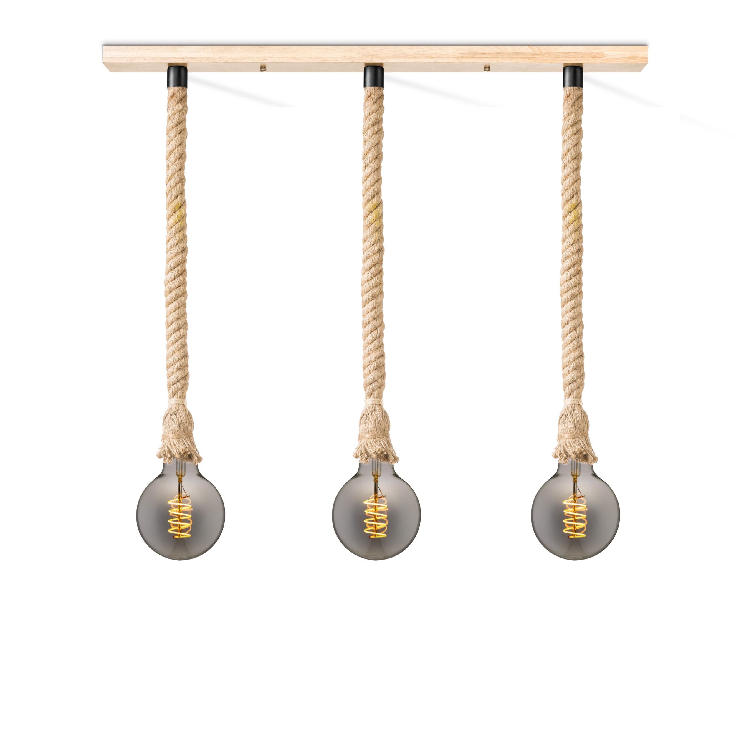 Home sweet home touw hanglamp Leonardo 3L Spiral - smoke