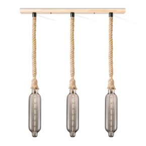 Home sweet home touw hanglamp Leonardo 3L Tube - smoke
