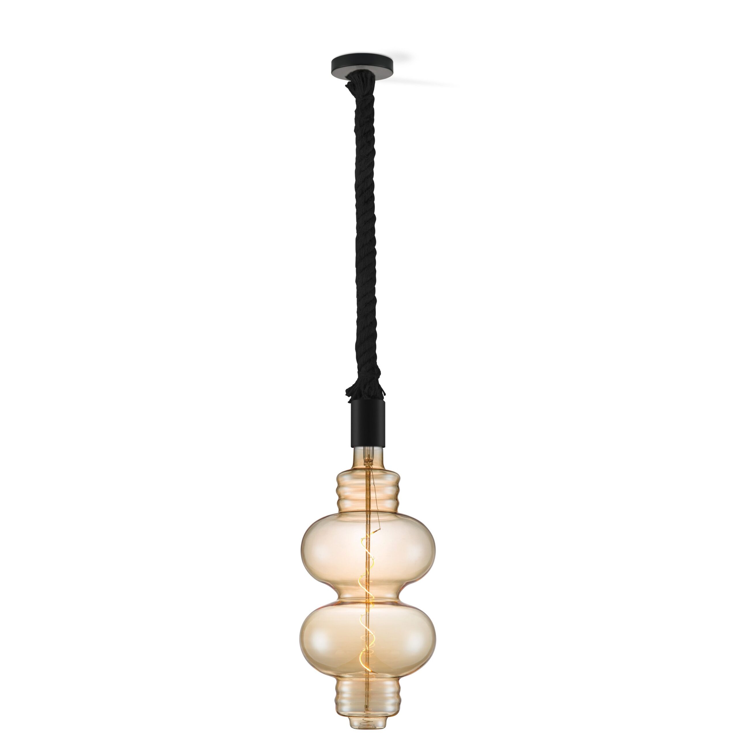Home sweet home hanglamp Leonardo zwart Diabolo - amber