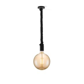 Home sweet home hanglamp Leonardo zwart Globe g180 - amber