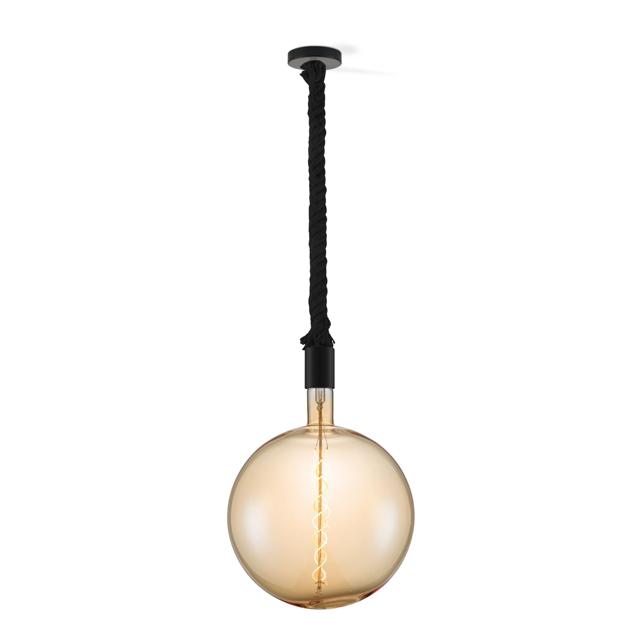 Home sweet home hanglamp Leonardo zwart Spiral g260 - amber