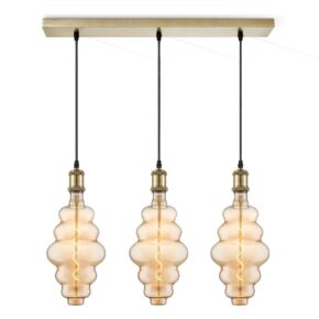 Home sweet home vintage brons hanglamp 3L beam cloud amber
