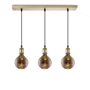 Home sweet home vintage brons hanglamp 3L Beam 3D - multicolor