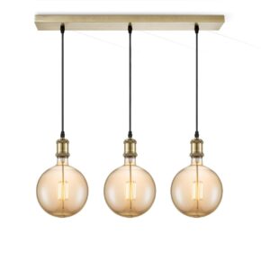 Home sweet home vintage brons hanglamp 3L beam globe g180 amber