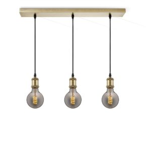 Home sweet home vintage brons hanglamp 3L beam spiral g95 smoke
