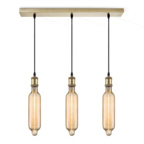 Home sweet home vintage brons hanglamp 3L Beam Tube - amber