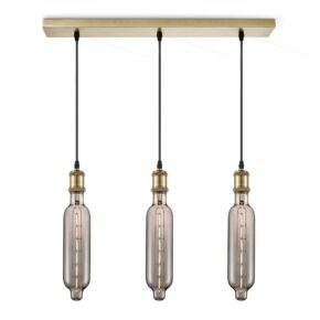 Home sweet home vintage brons hanglamp 3L Beam Tube - smoke