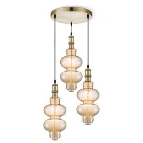 Home sweet home hanglamp Vintage brons 3L Diabolo - amber
