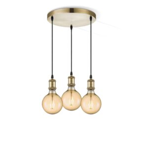 Home sweet home hanglamp Vintage brons 3L Globe g125 - amber