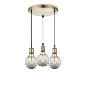 Home sweet home hanglamp Vintage brons 3L Globe g125 - smoke