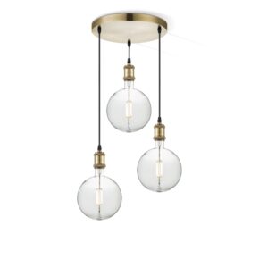 Home sweet home hanglamp Vintage brons 3L Globe g180 - helder