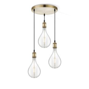 Home sweet home hanglamp Vintage brons 3L Pear - helder