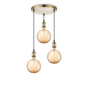 Home sweet home hanglamp Vintage brons 3L Spiral g180 - amber