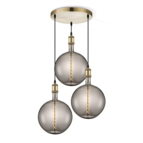 Home sweet home hanglamp Vintage brons 3L Spiral g260 - smoke