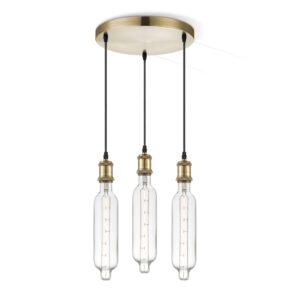 Home sweet home hanglamp Vintage brons 3L Tube - helder