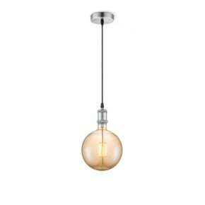 Home sweet home vintage globe hanglamp g180 mat staal amber