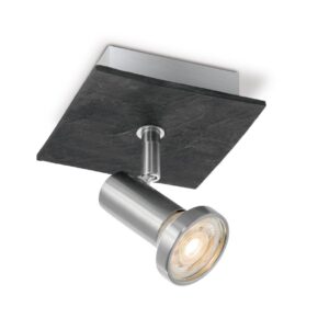 Home sweet home stone LED opbouwspot ↔ 11.5 cm mat staal