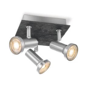 Home sweet home stone 3 ↔ 16,5 cm LED opbouwspot mat staal