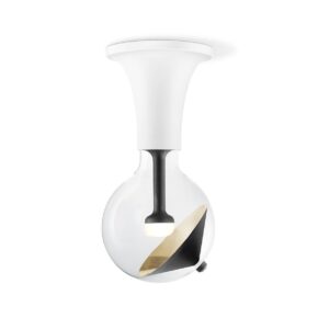 Move Me plafondlamp Horn - wit / Cone 5,5W - zwart goud