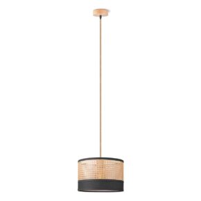 Home sweet home cane weave hanglamp zwart / linnen
