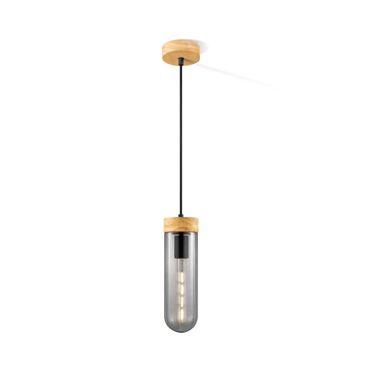 Home sweet home capri hanglamp medium hout/glas