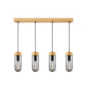 Home sweet home capri hanglamp 4L klein hout/glas