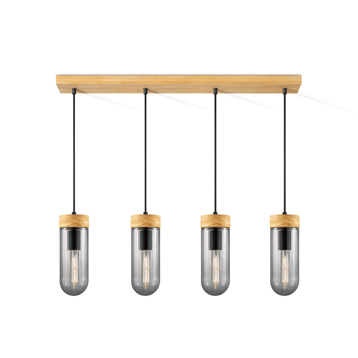 Home sweet home capri hanglamp 4L klein hout/glas