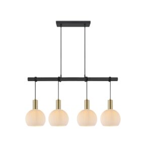 Home sweet home credo hanglamp 4L rond messing / opaal glas