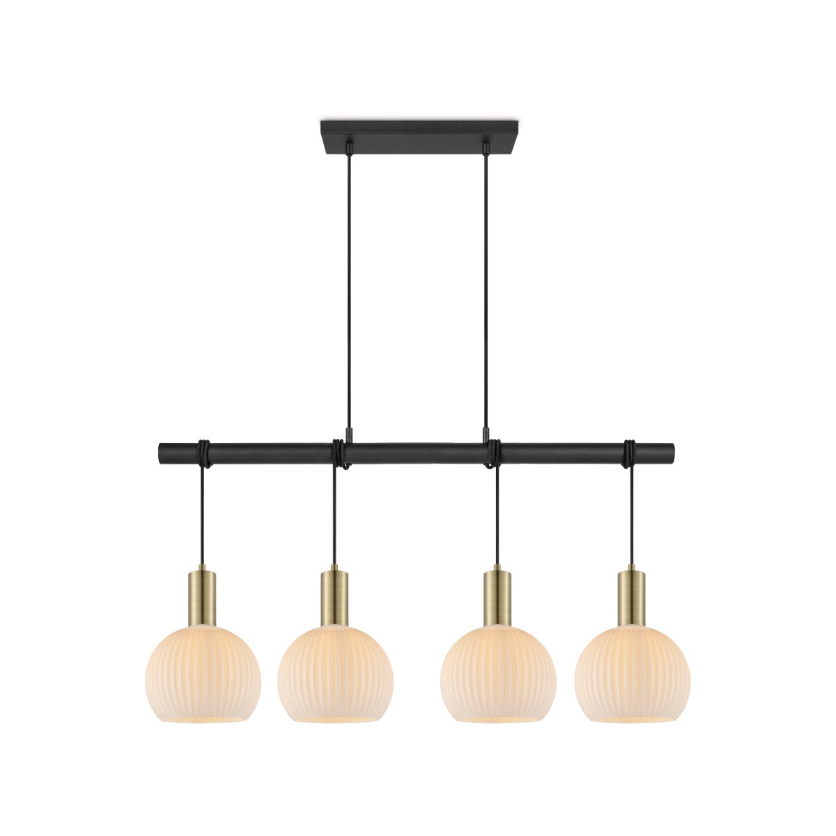 Home sweet home credo hanglamp 4L rond messing / opaal glas