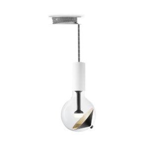 Move Me hanglamp Pulley - wit / Cone 5,5W - zwart goud